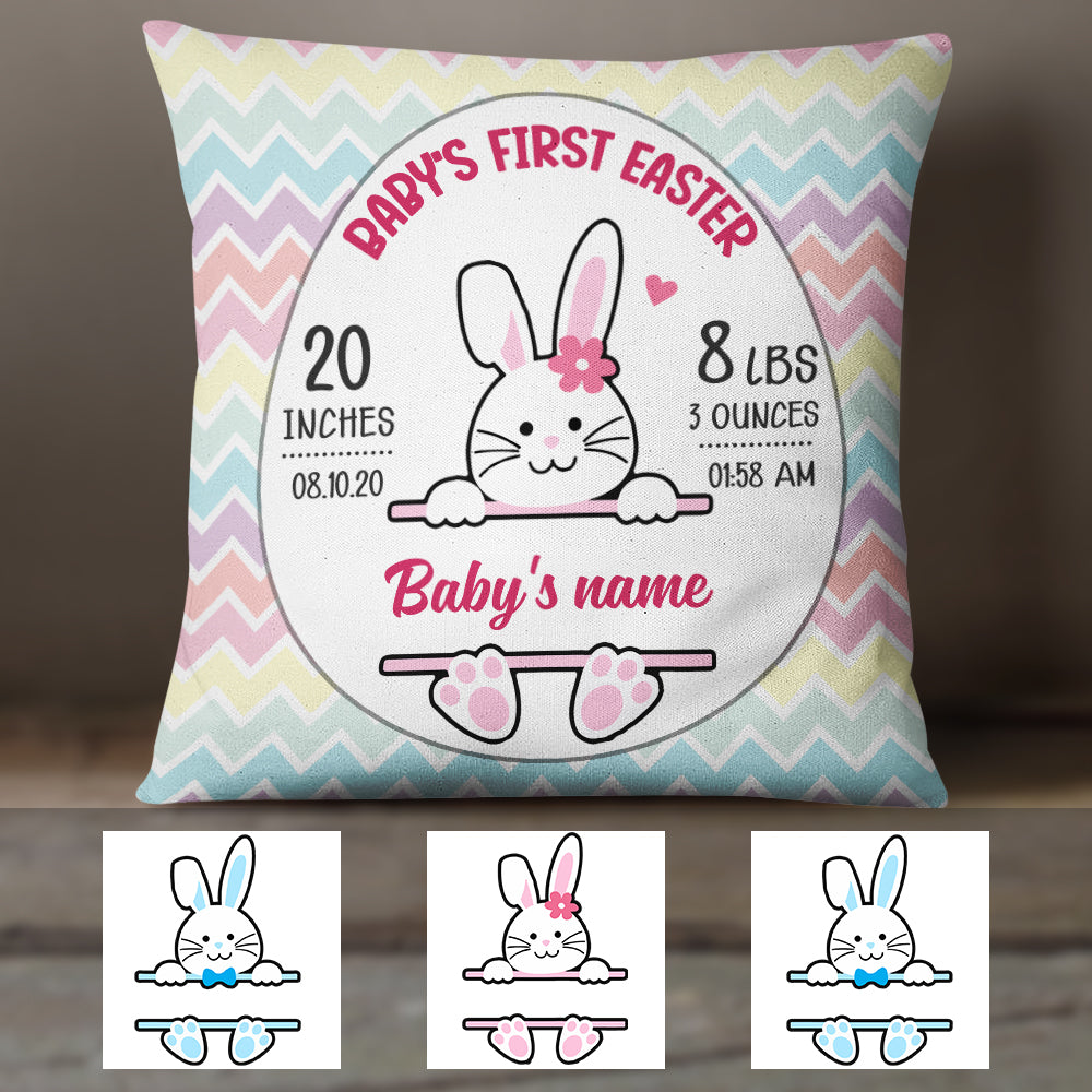 Personalized Baby First Easter Bunny Pillow Mr32 30O57 (Insert Included)