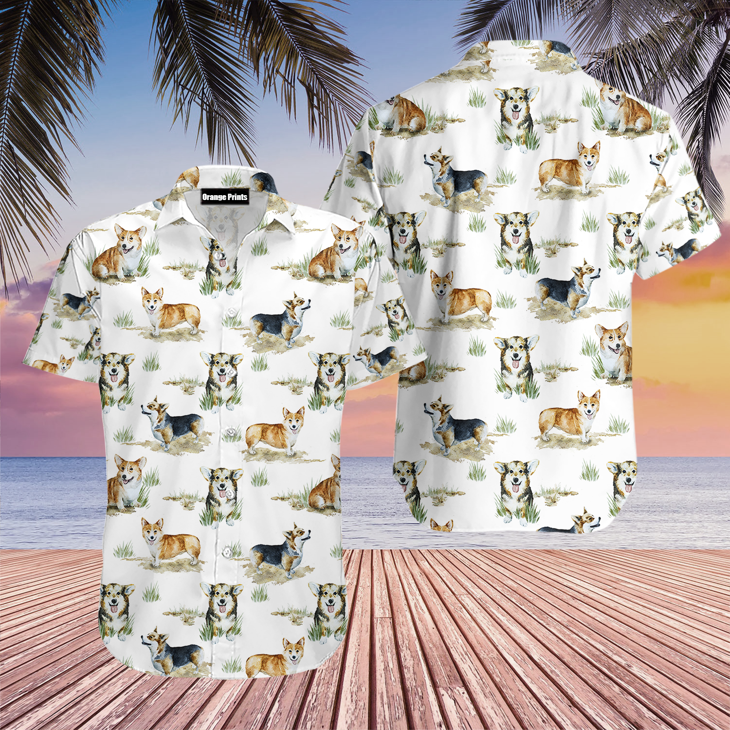 Smiling Corgi Dog Hawaii Shirt For Men And Women Ha58959