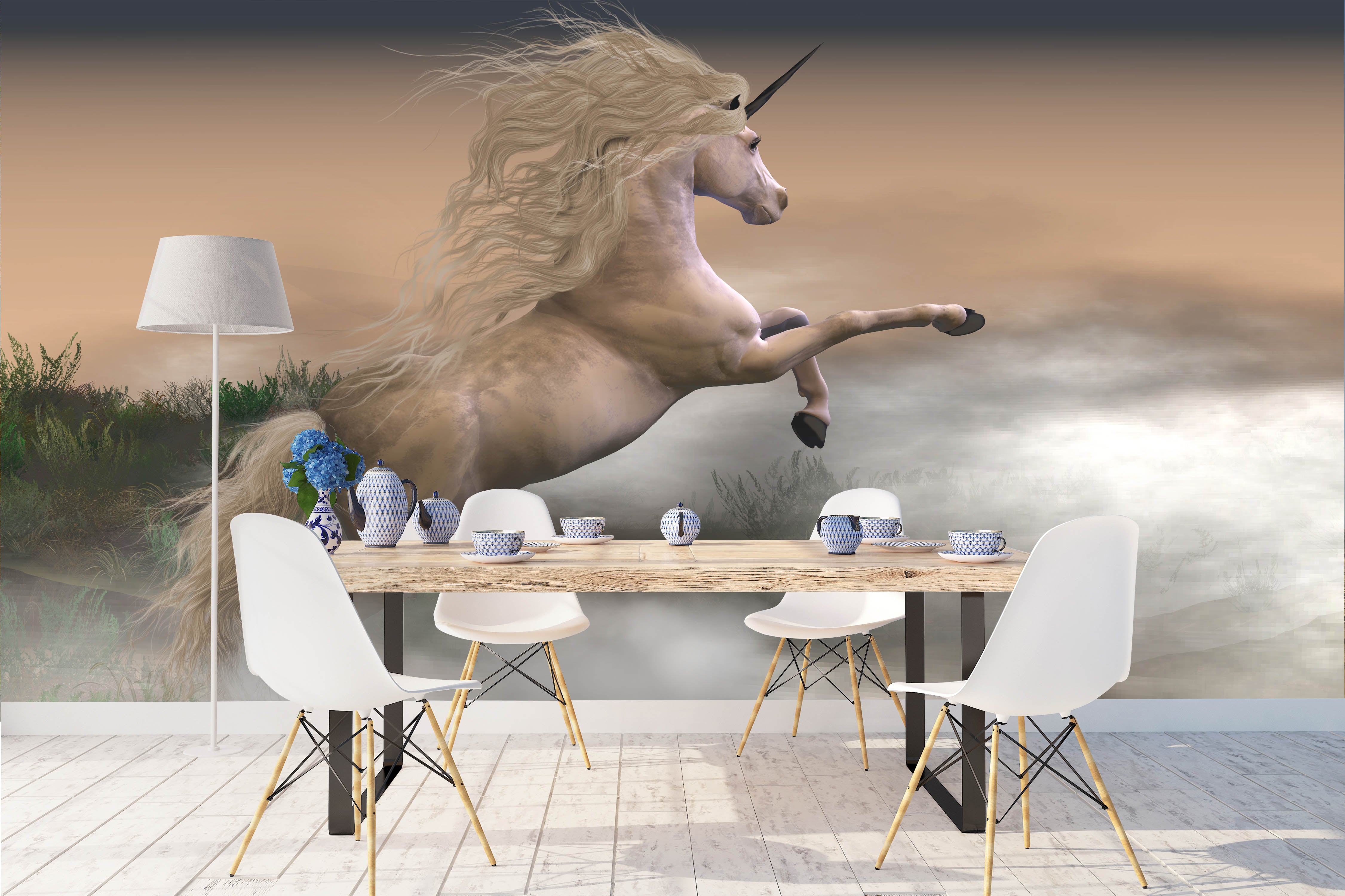 3D Brown Unicorn Wall Mural Wallpaper 66