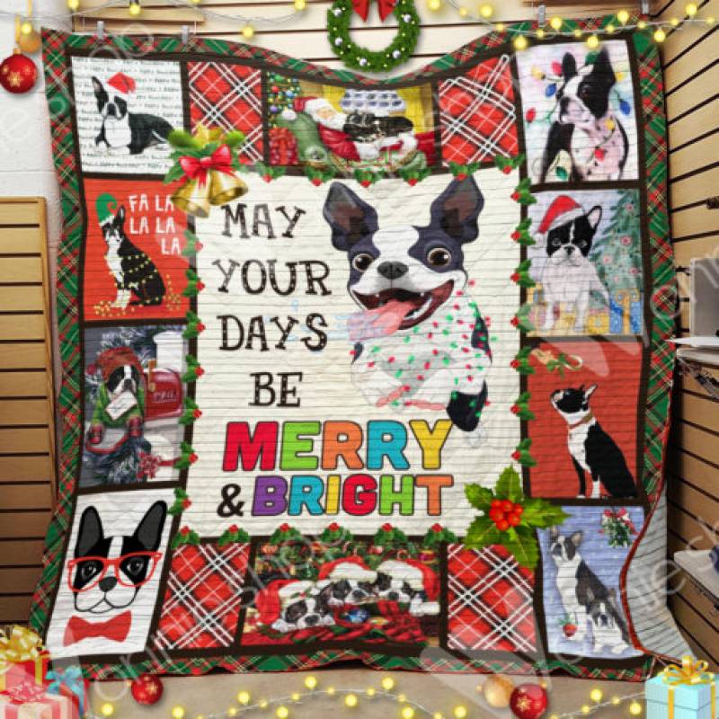 Boston Terrier Dog Christmas Blanket OCT1002 95O41