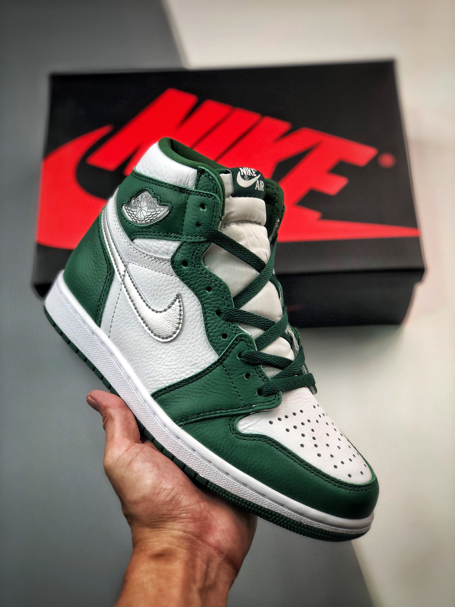 JD 1 High OG Gorge GreenWhite-Metallic Silver DZ5485-303 5342108