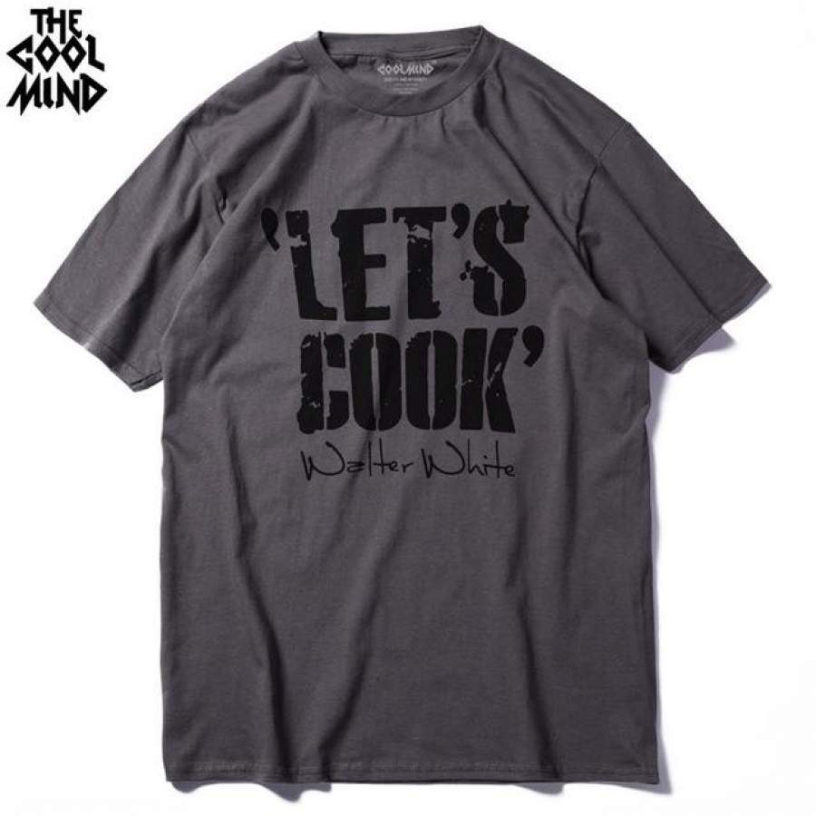 100% Cotton O Neck LET’S COOK Short Sleeve Breaking Bad Printed men T-Shirt