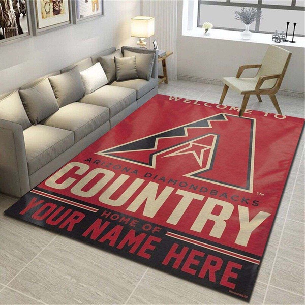 Arizona Diamondbacks Personalized Rug, Team Living Room Carpet, Customized Floor Decor