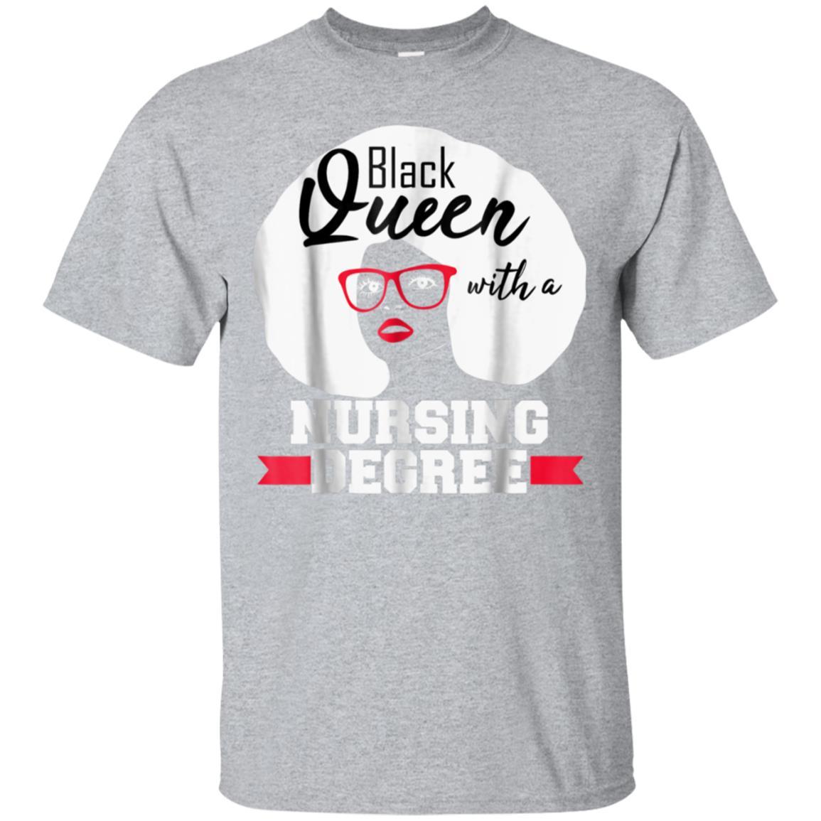 Nurse Black Queen Nursing Degree T-shirt LPN CNA LVN Gift