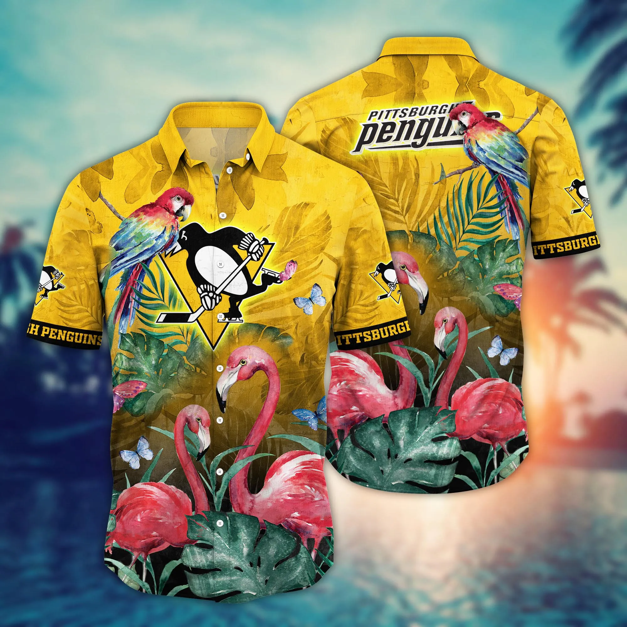 Pittsburgh Penguins Nhl Hawaiian Shirt Sunbathe Aloha Shirt