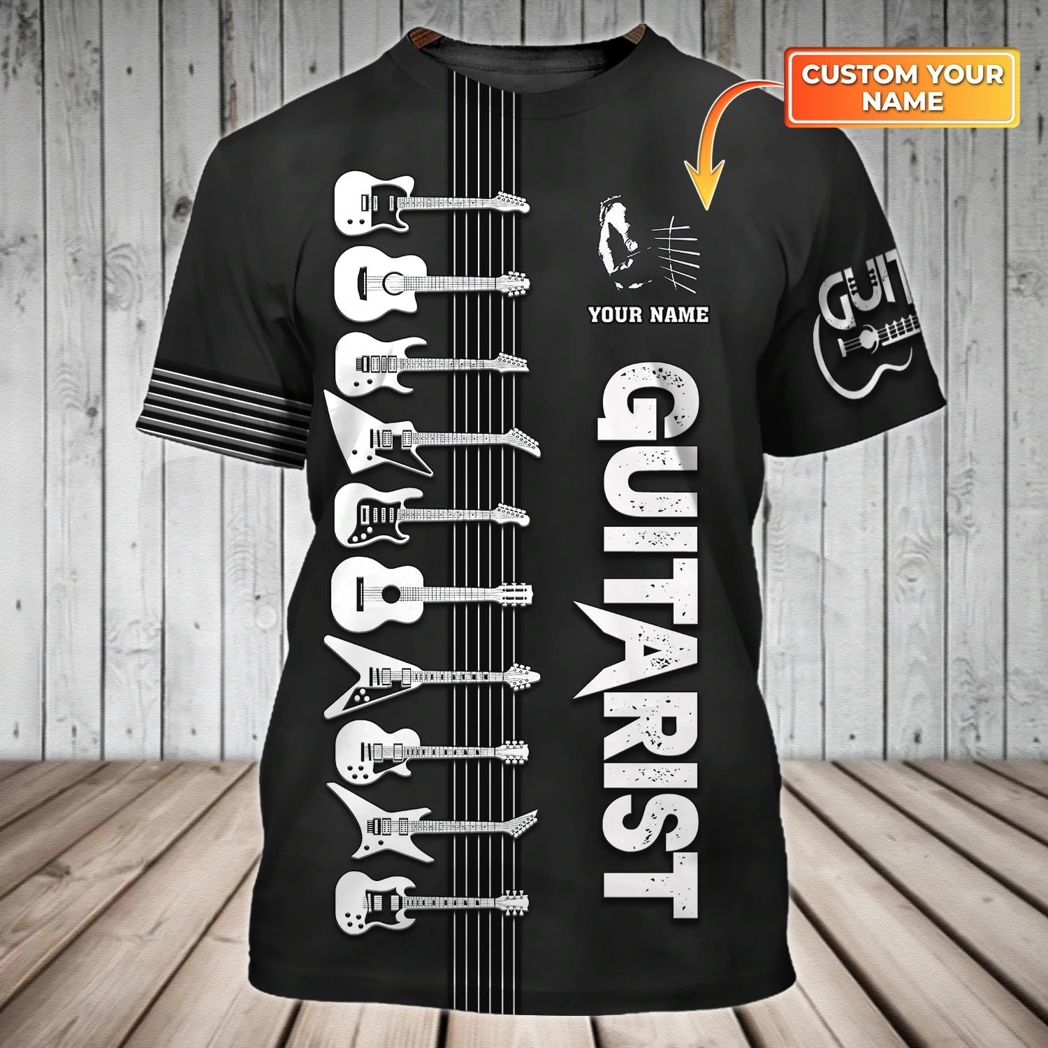 Personalized 3D T Shirt For Guitarist Man And Women Best Quality Sublimation Shirts For Guitar Lovers