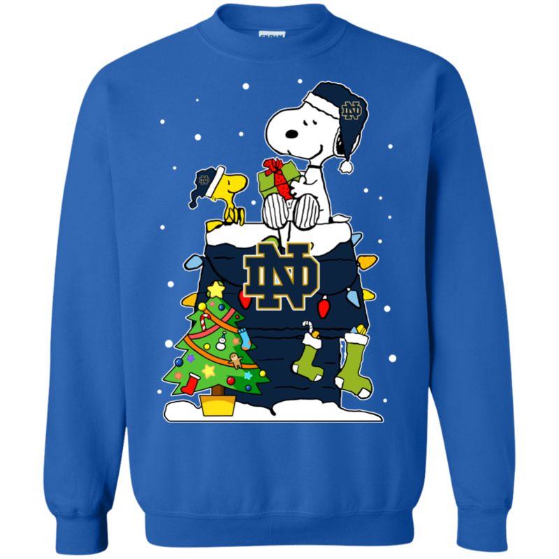 Notre Dame Fighting Irish Snoopy Ugly Christmas Sweaters Shirts ...