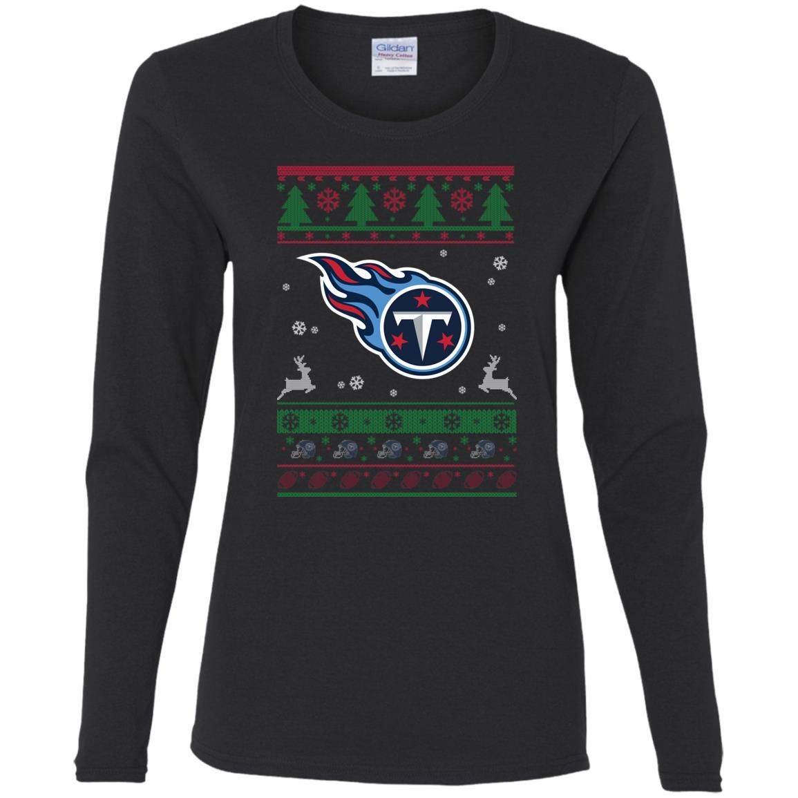 Tennessee Titans Logo Football Teams Ugly Christmas Sweater Women Long Sleeve Shirt