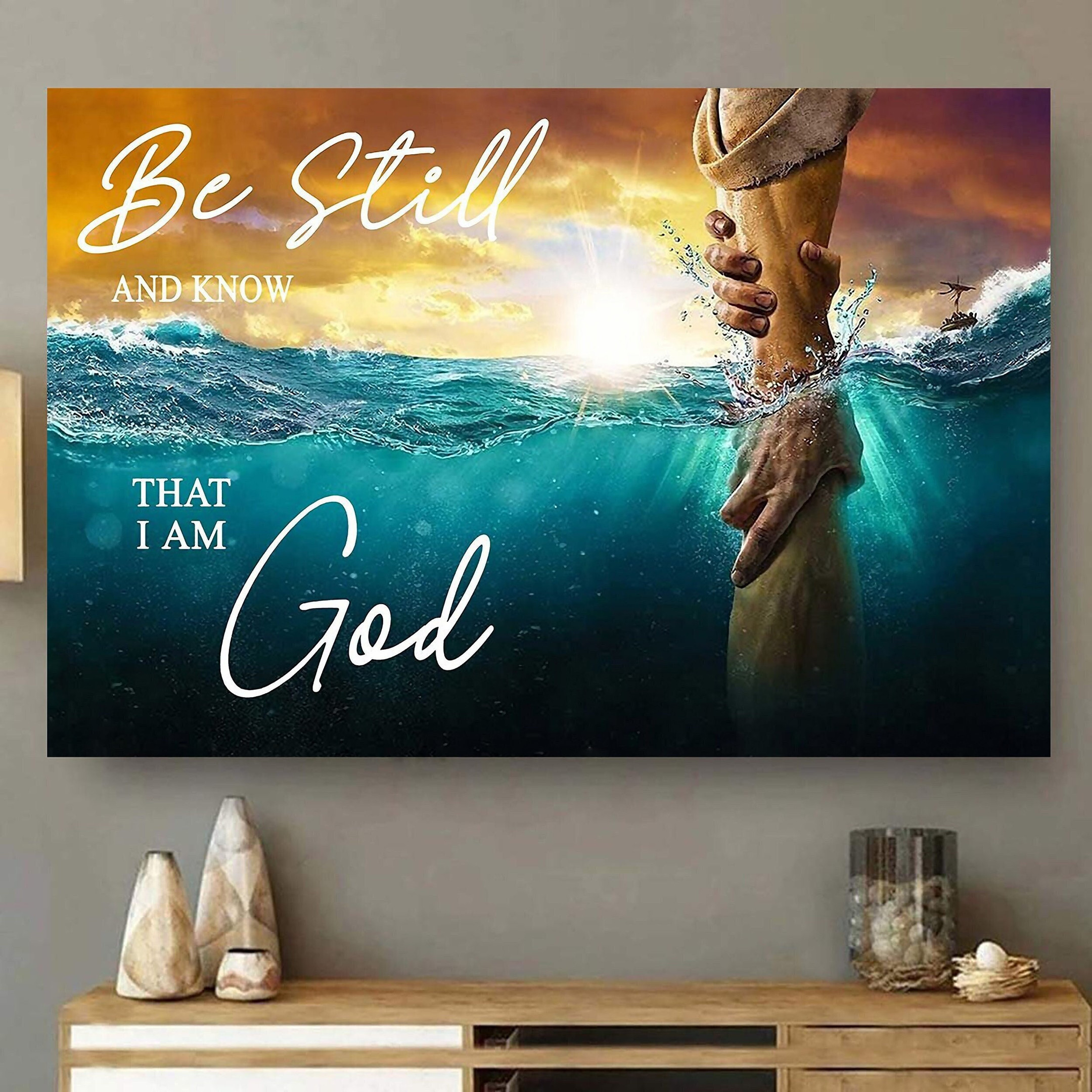 Be Still And Know That I Am God Canvas, Jesus Canvas, Christian Canvas, God Canvas, Canvas Prints, Wall Decor | Thanksgiving, Christmas Gift