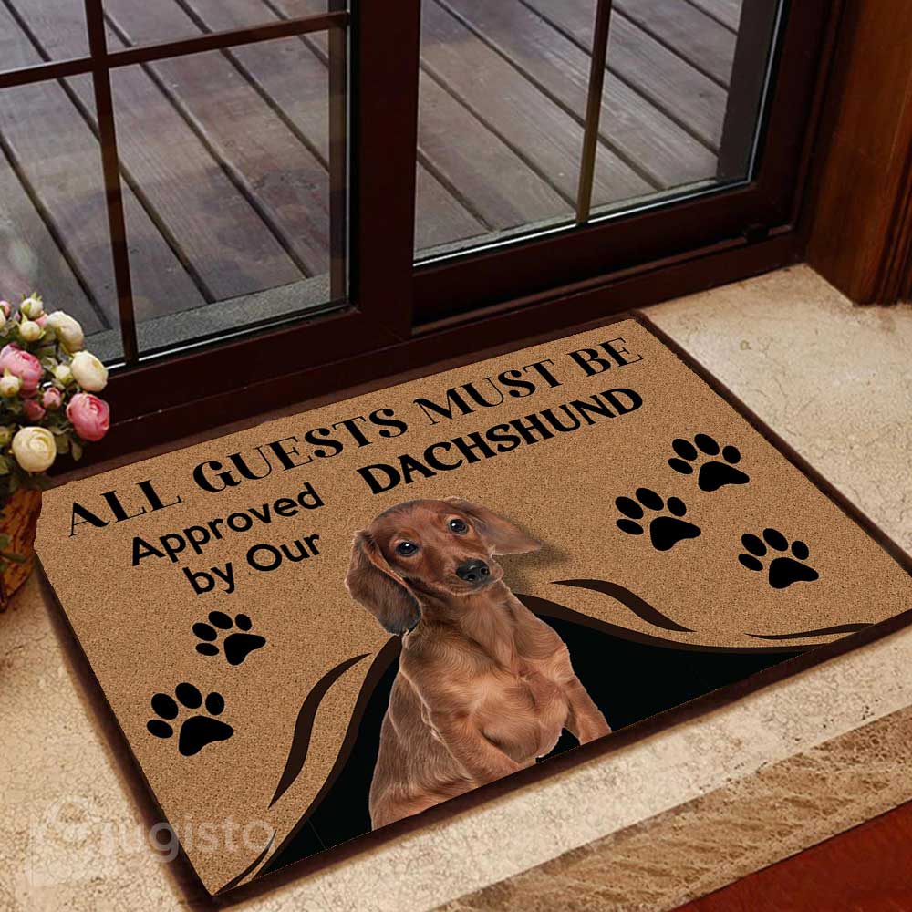 All Guests Must Be Approved By Our Dachshund 04 All Over Printing Doormat Pre2288