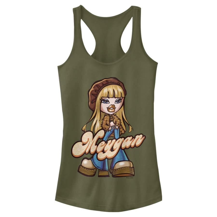 Bratz Junior’s Trendy Meygan  Racerback Tank Military Green 2XL