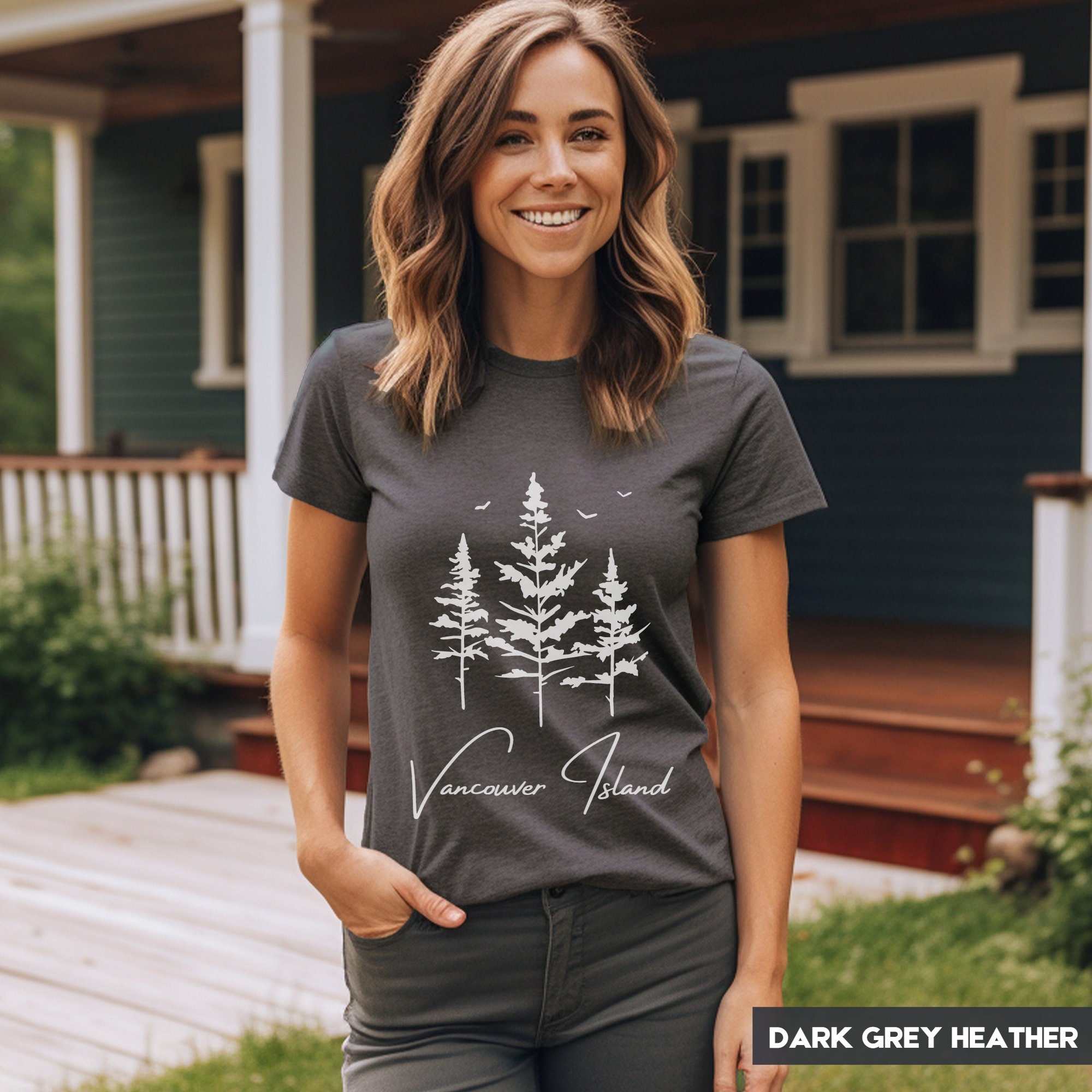 Vancouver Island Pine Tree T Shirt | Gift For Nature/Outdoor/Adventure/Wildlife Lover, Hippie, Arborist | Pacific Northwest Souvenir TShirt