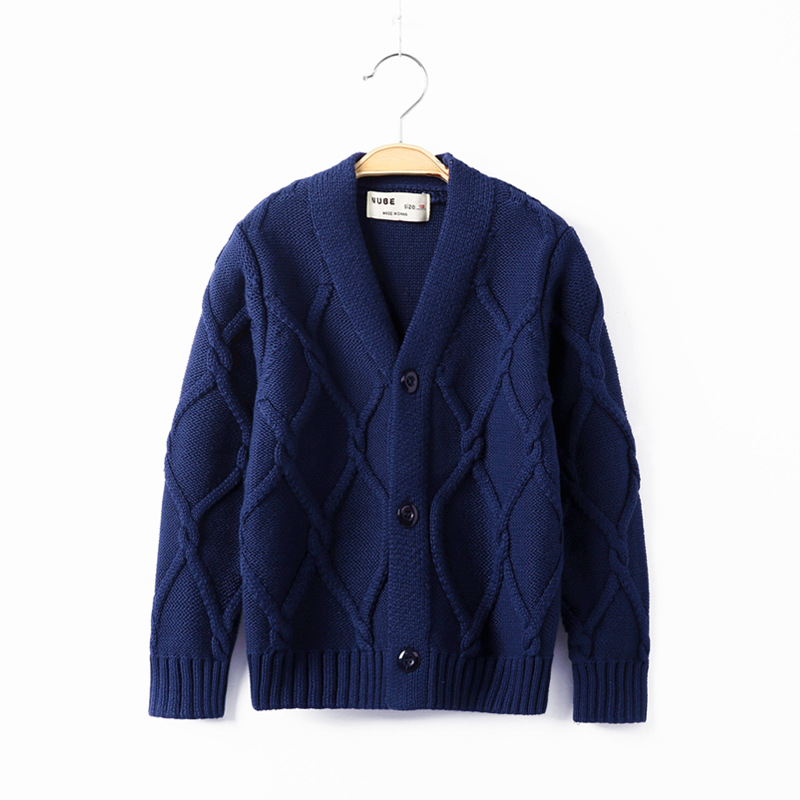 Boys Girls Knitted Cardigan Tops Coat Sweater Solid Color Jacquard Autumn Winter Knitted Sweater Kids Clothing Long Sleeve alx