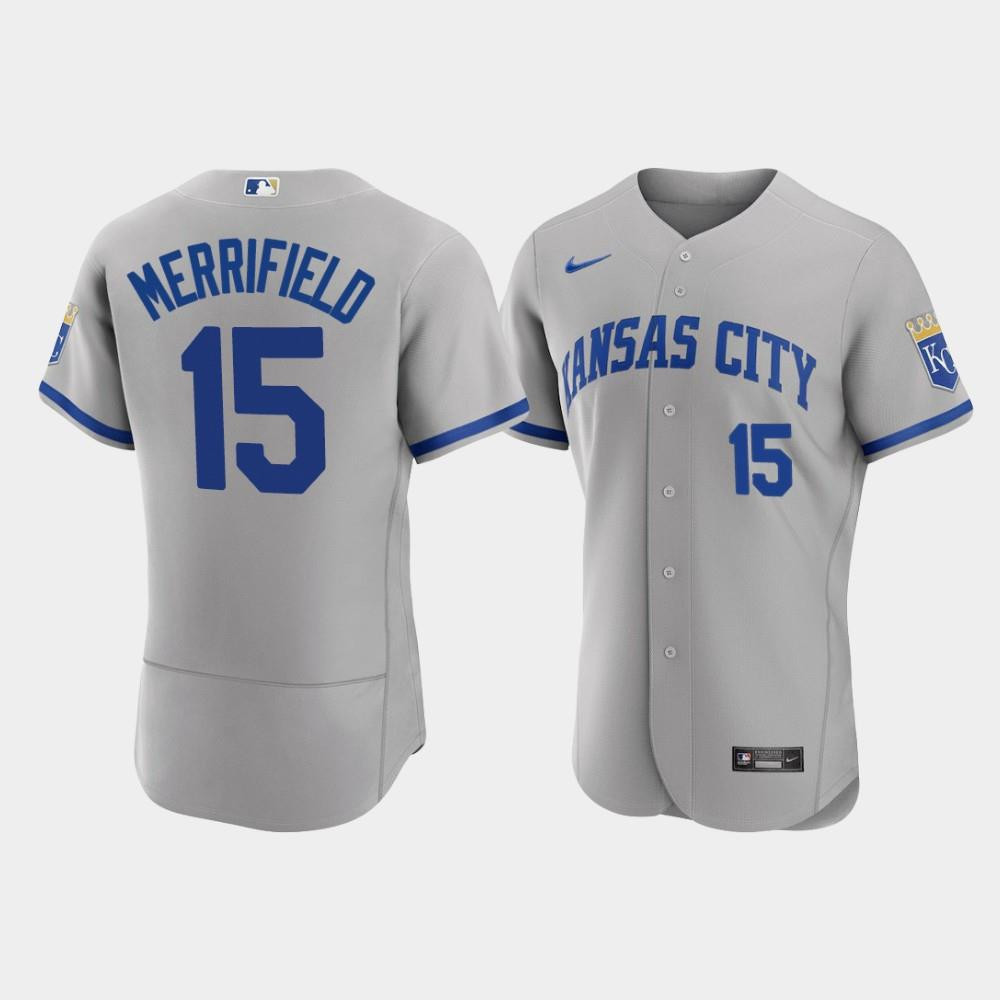 Whit Merrifield 15 Kansas City Royals Men’s 2022-23 Road Jersey – Gray Jersey