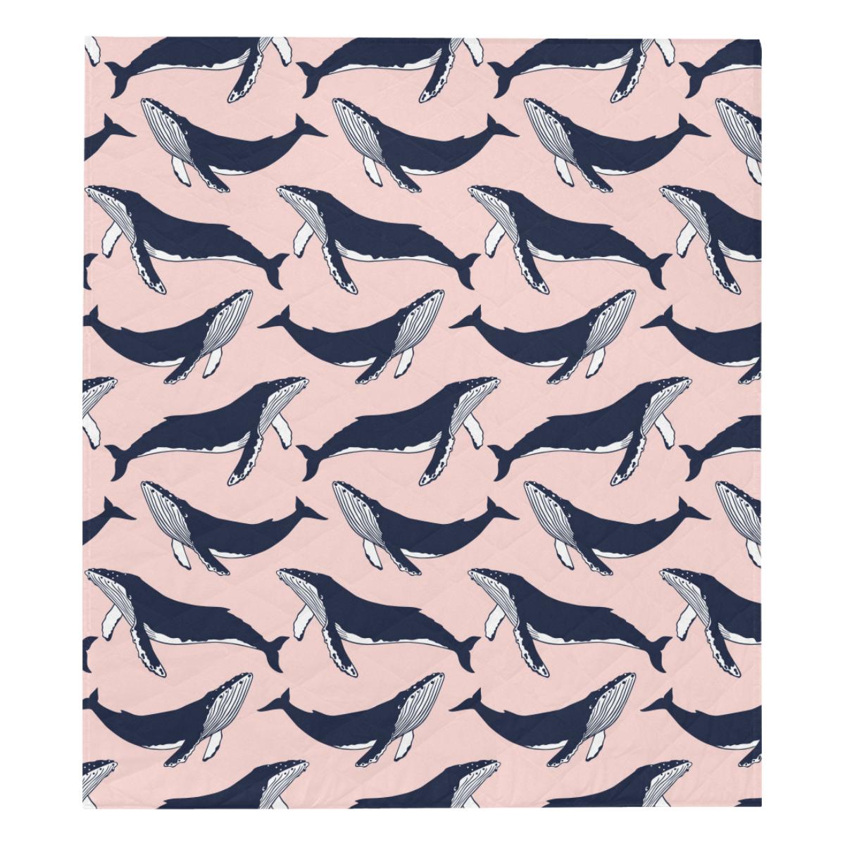 Humpback Whale Pattern Print Design 02 Premium Quilt