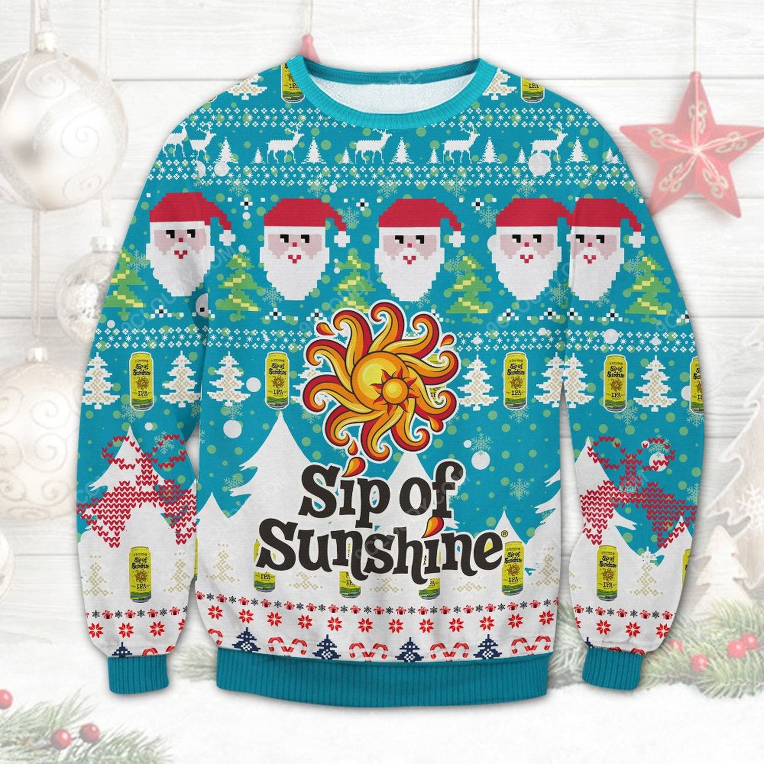 Sip Of Sunshine Beer Ugly Christmas Sweater 2021 Shirt For Women Men Couple Family Funny Cute