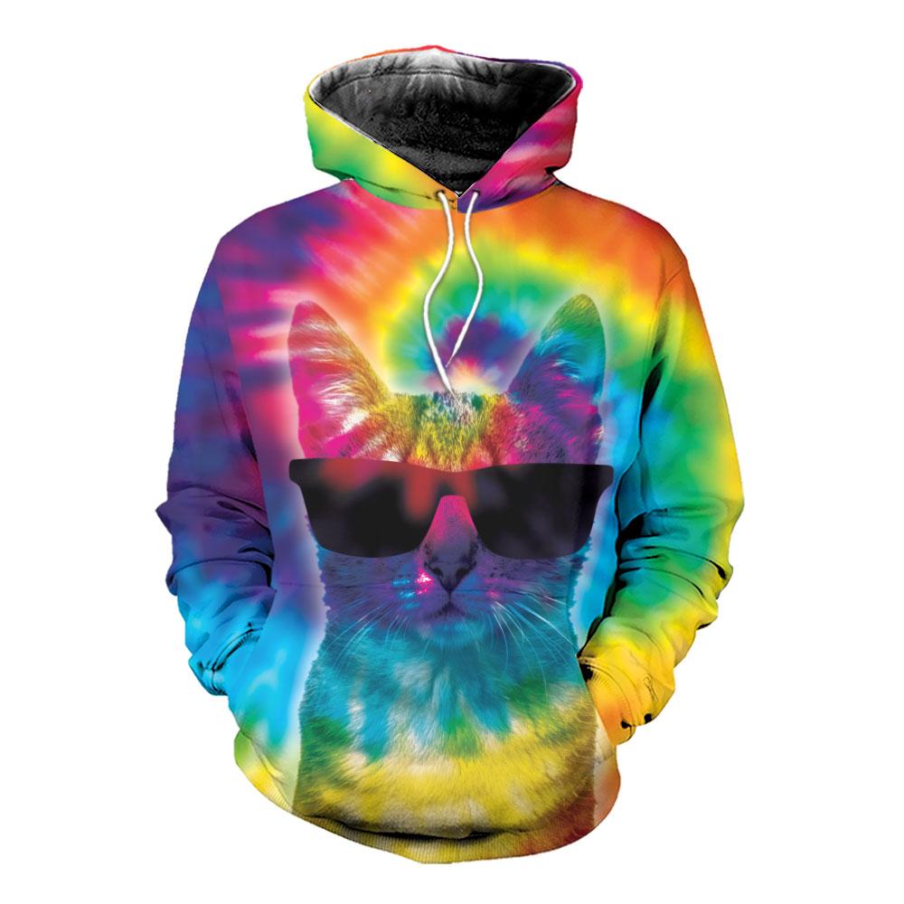 Amazing Cat Kitten Tie-Dye Unisex Hoodie 3D #190421H