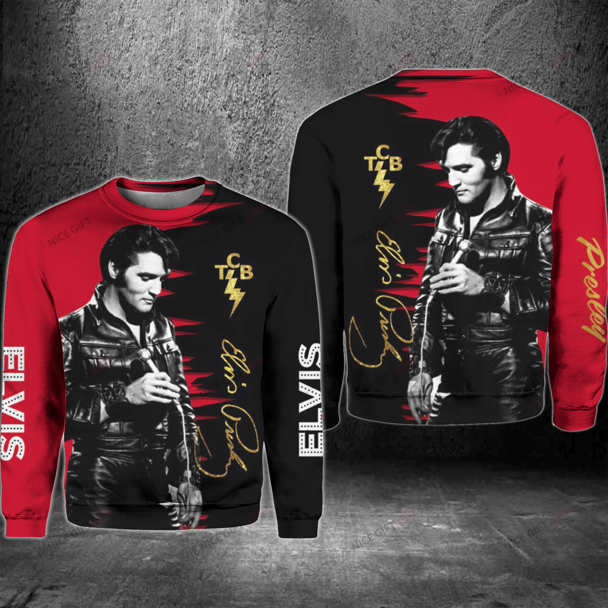 Elvis Presley Crewneck Sweatshirt 3Cs-K4M8