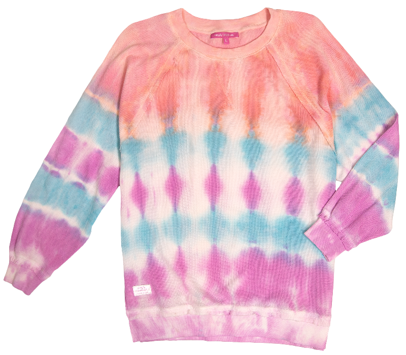 Simply Southern Candy Tiedye Pullover Waffle Crew Sweatshirt