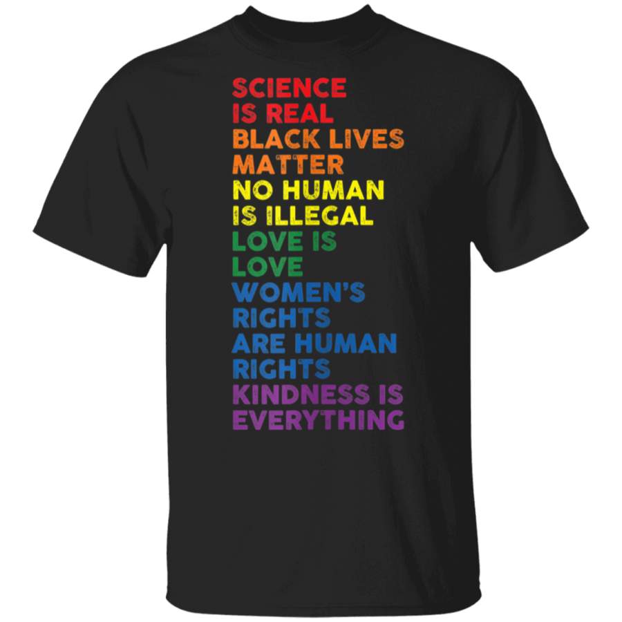 Womens Distressed Science Is Real Black Lives Matter LGBT Pride VNeck TShirt