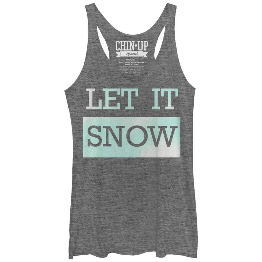 CHIN UP Women’s Let it Snow  Racerback Tank Gray Heather