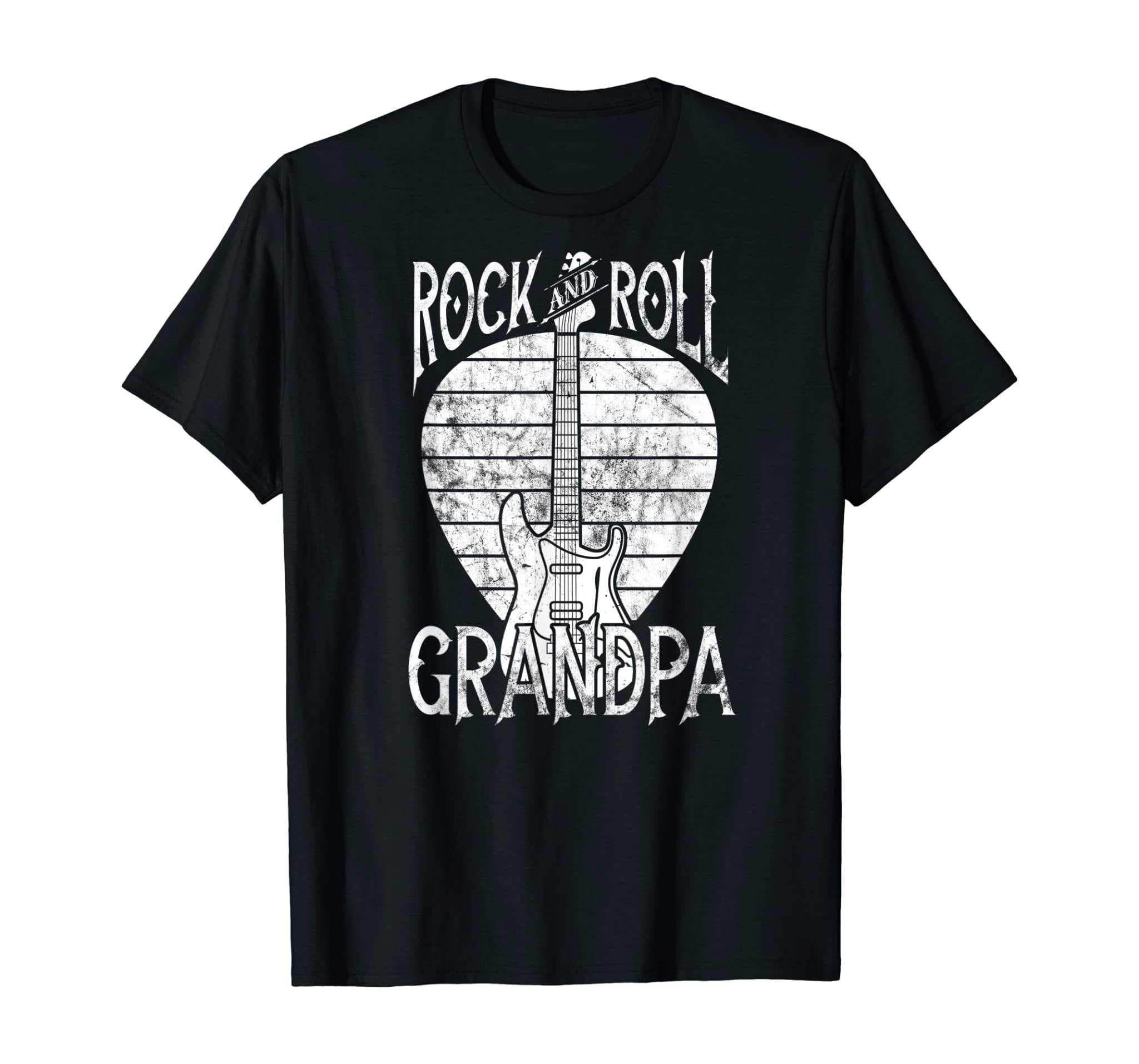 Rock N Roll Grandpa Vintage Guitar Player Gift T-Shirt