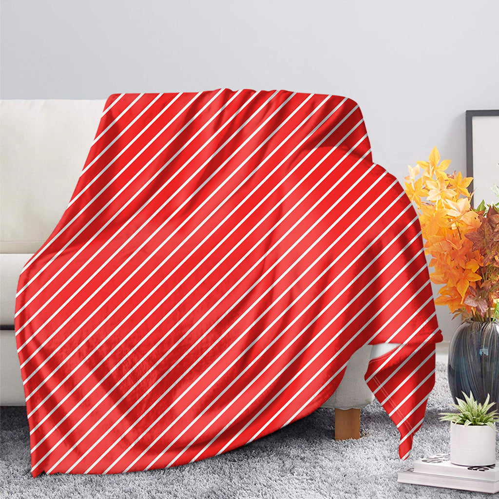 Candy Cane Striped Pattern Print Blanket