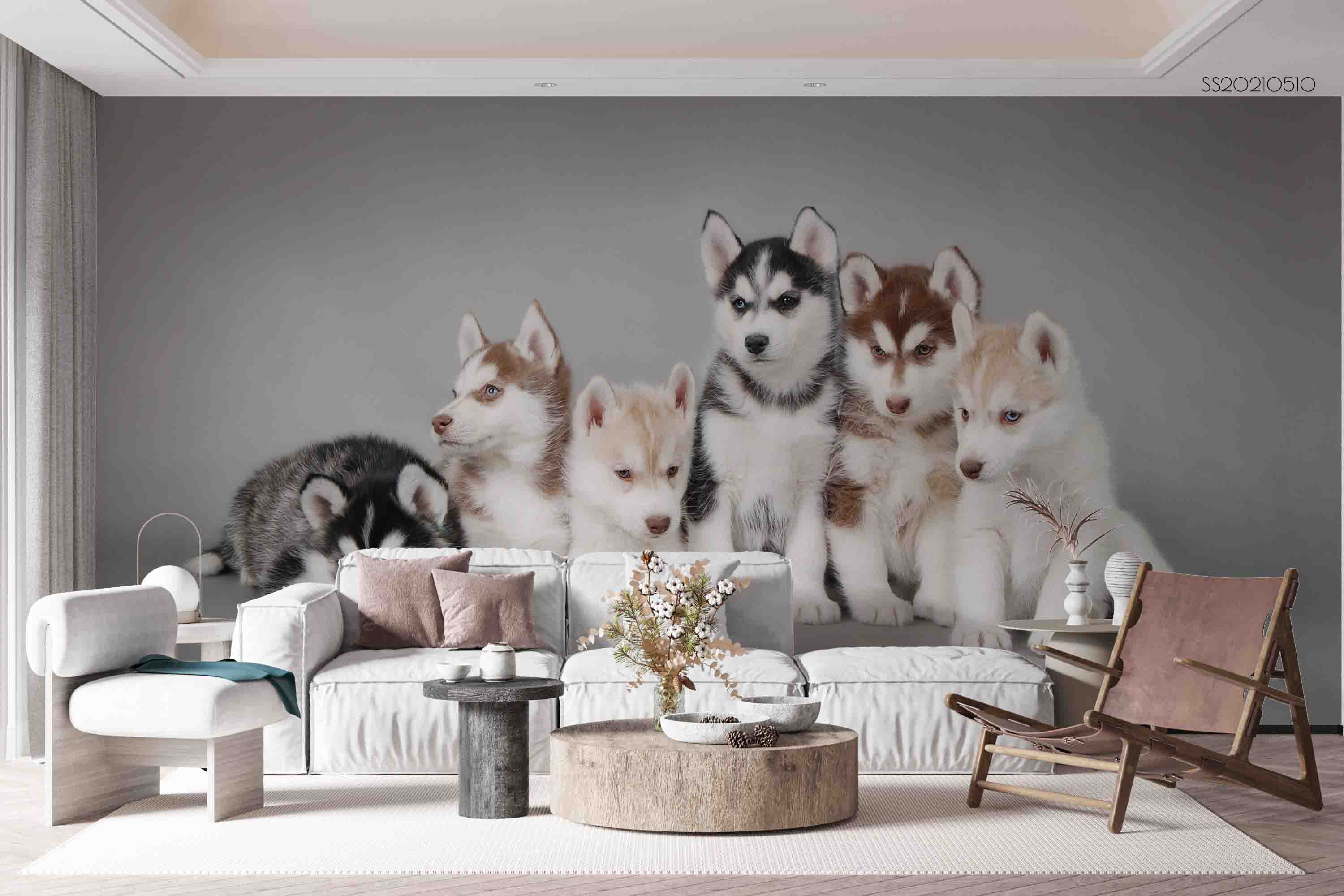 3D Animal Cute Dog Wall Mural Wallpaper Lqh 274