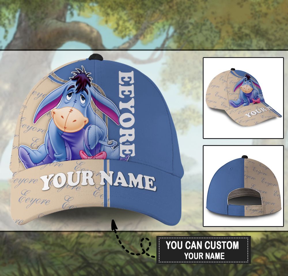 Winnie The Pooh Film Name Eeyore Classic Cap All Over Printed 3D Personalized Custom Name Unisex Men Women