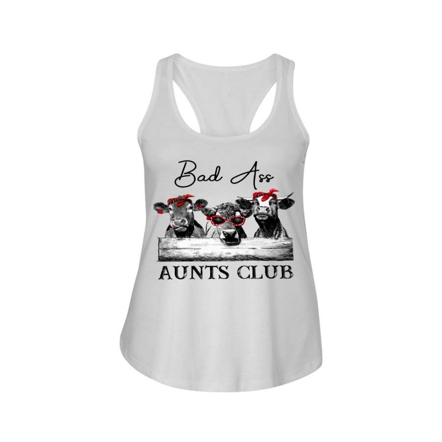 Cattle Bad Ass Aunts Club Funny Gift Ladies Flowy Tank