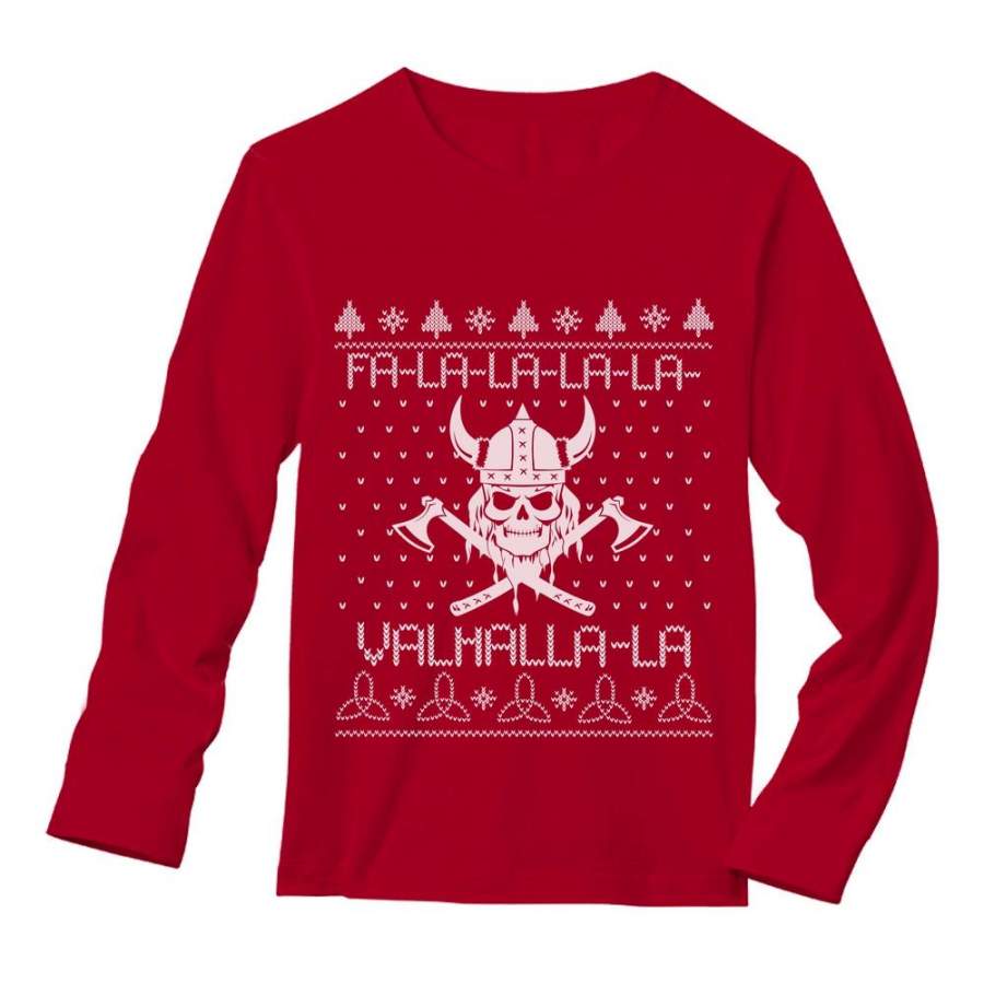 Viking Nordic God Valhalla Mythology Ugly Christmas Long Sleeve T-Shirt