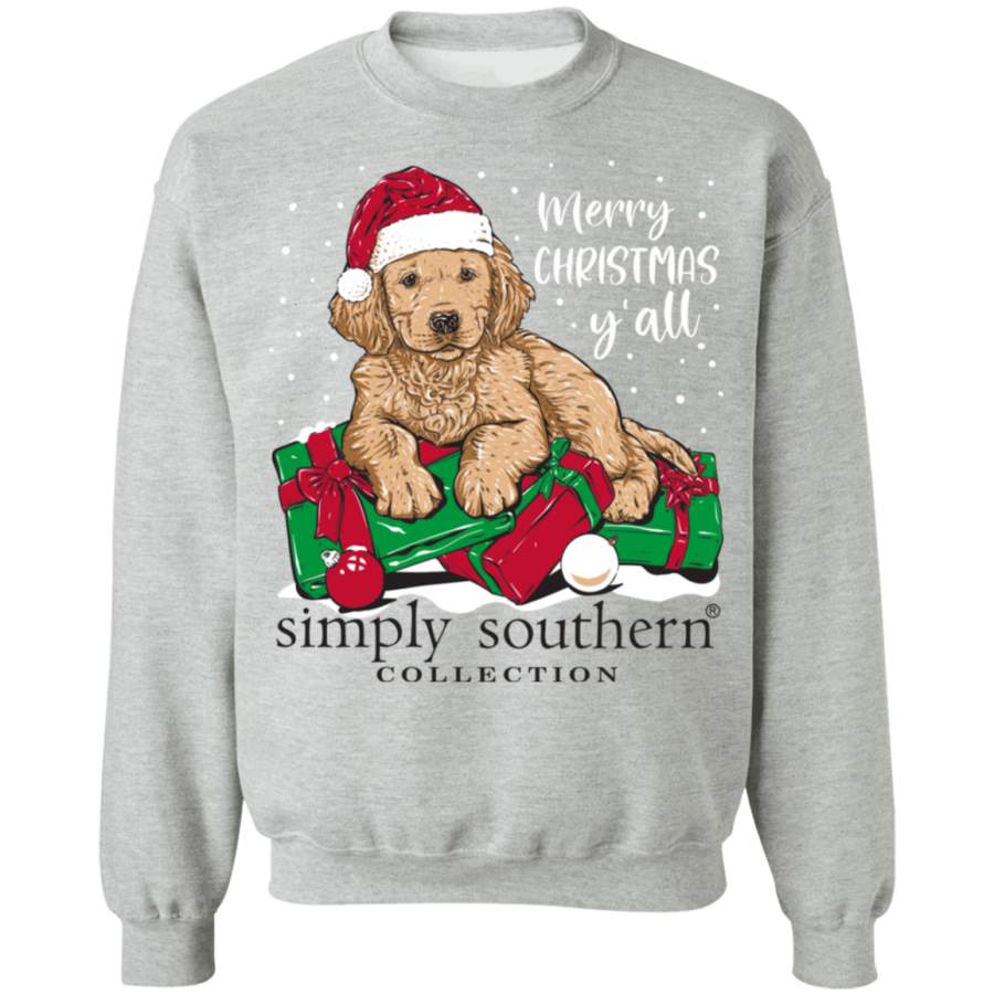 Puppy Merry And Bright Sweatshirt Ugly Christmas Sweatshirt Women Present For Boyfriend Idea