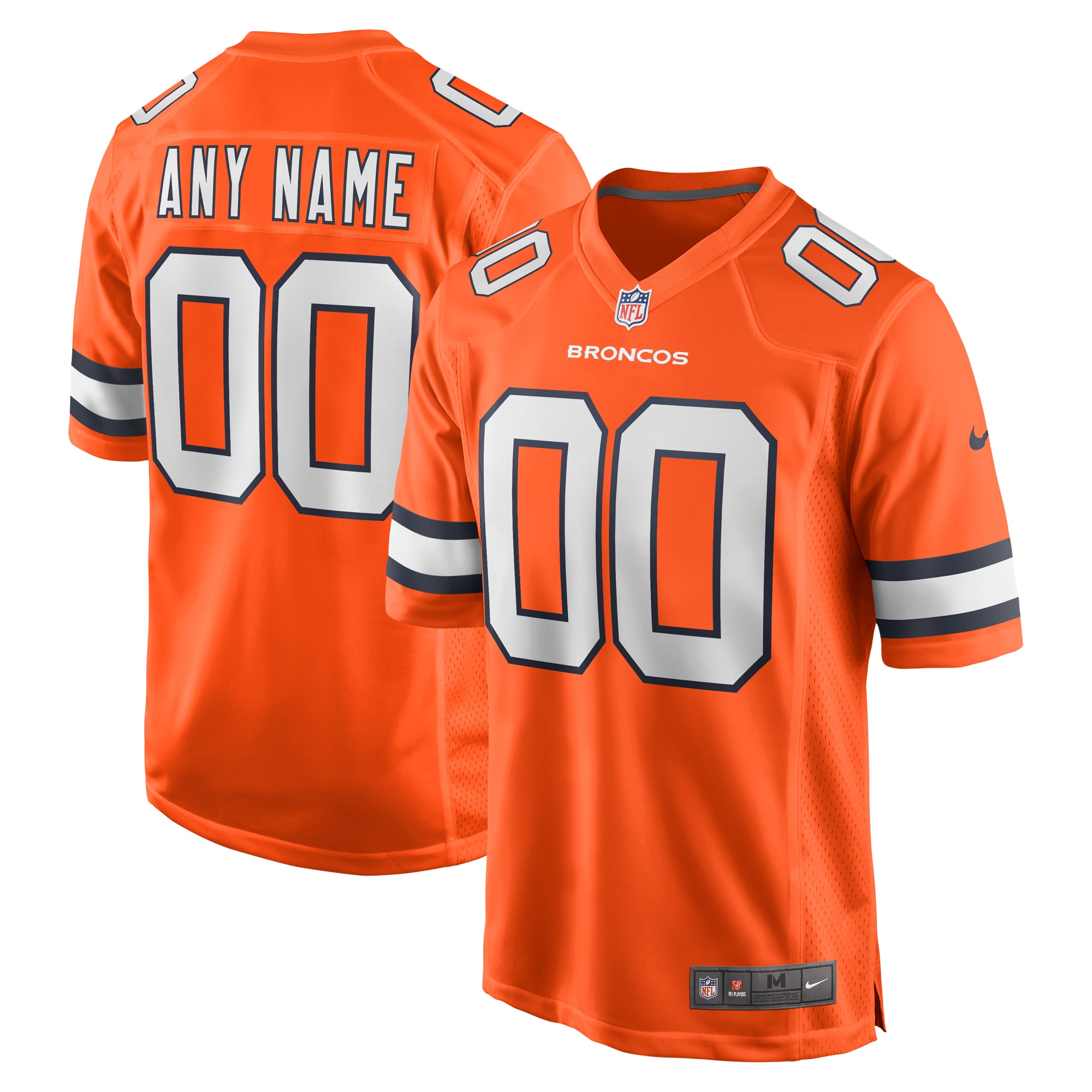 Denver Broncos Alternate Custom Game Jersey – Orange