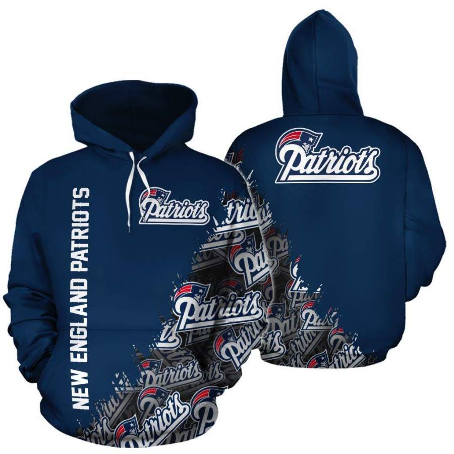 New England Patriots Hoodie 3D Style3740 All Over Printed