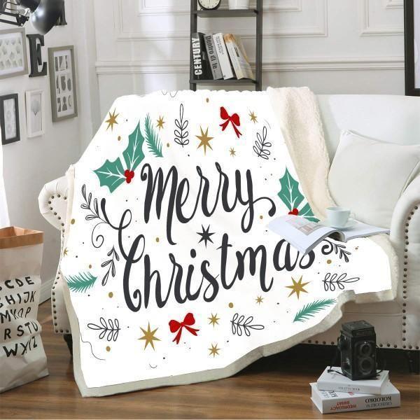 X-Mas Mistletoe Bow Blanket Christmas Decoration Ideas