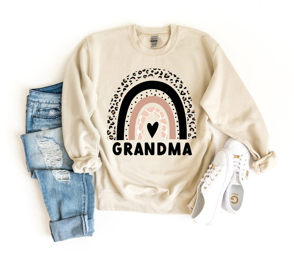 Grandma Sweatshirt – Mimi Rainbow Pullover – Mothers Day Gift for Nana –  Leopard Print Rainbow Sweater – Unisex  S – 4XL – Grandma Gift