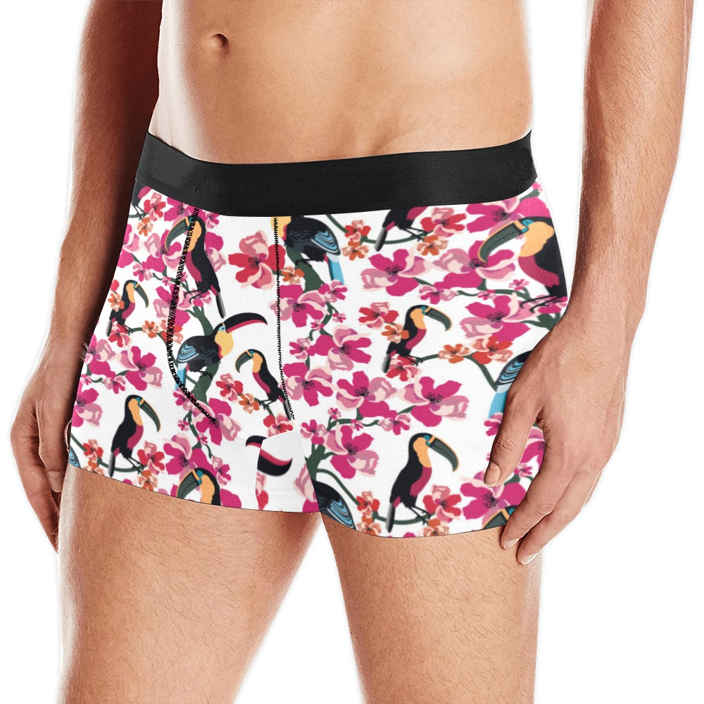 Toucan Flower Design Pattern Men’S All Over Print Boxer Briefs Men’S Underwear