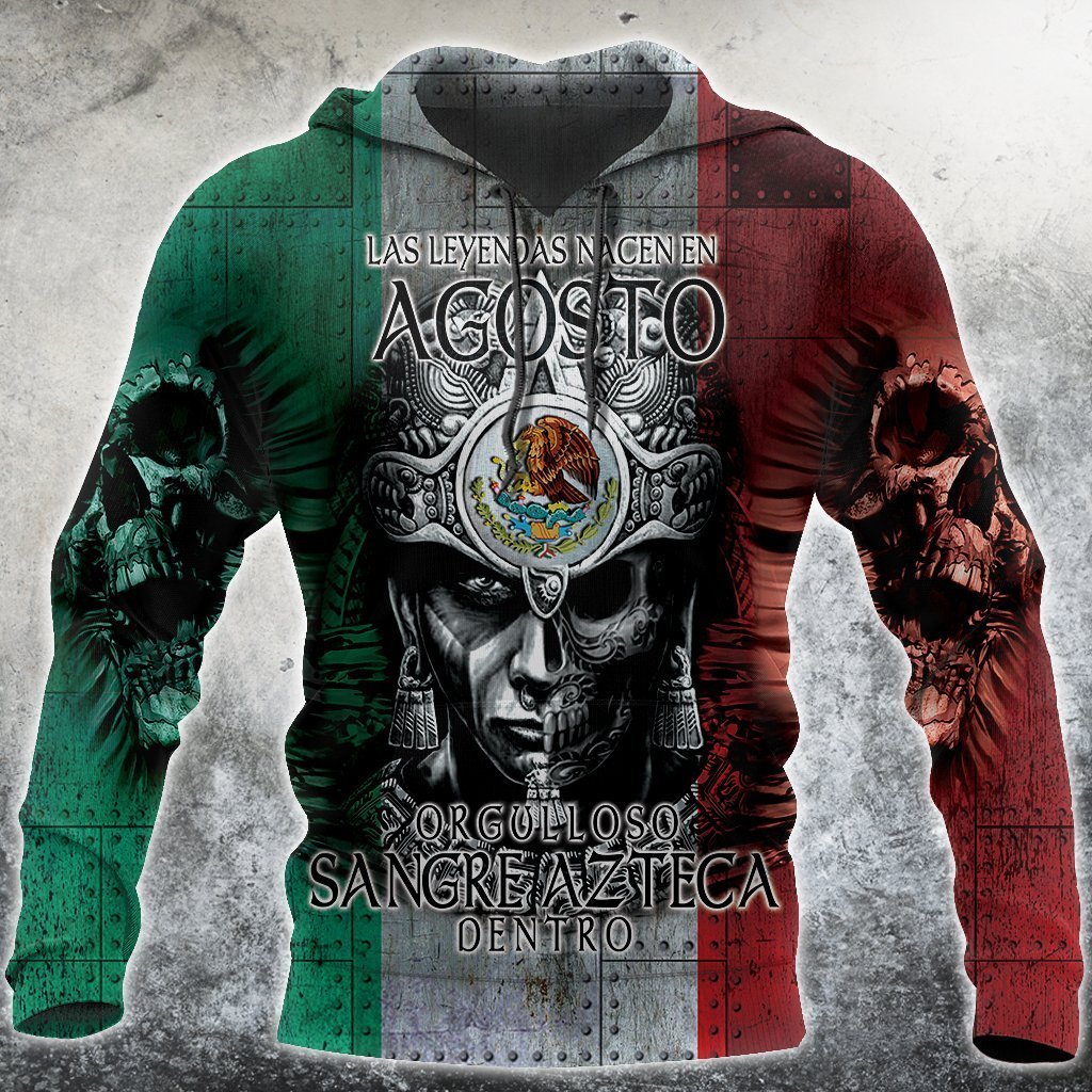 Aztec Warrior Half Skull Face Mix Mexican Eagle Pattern Aztec Customize All Over Printed Shirts – Am Style Design