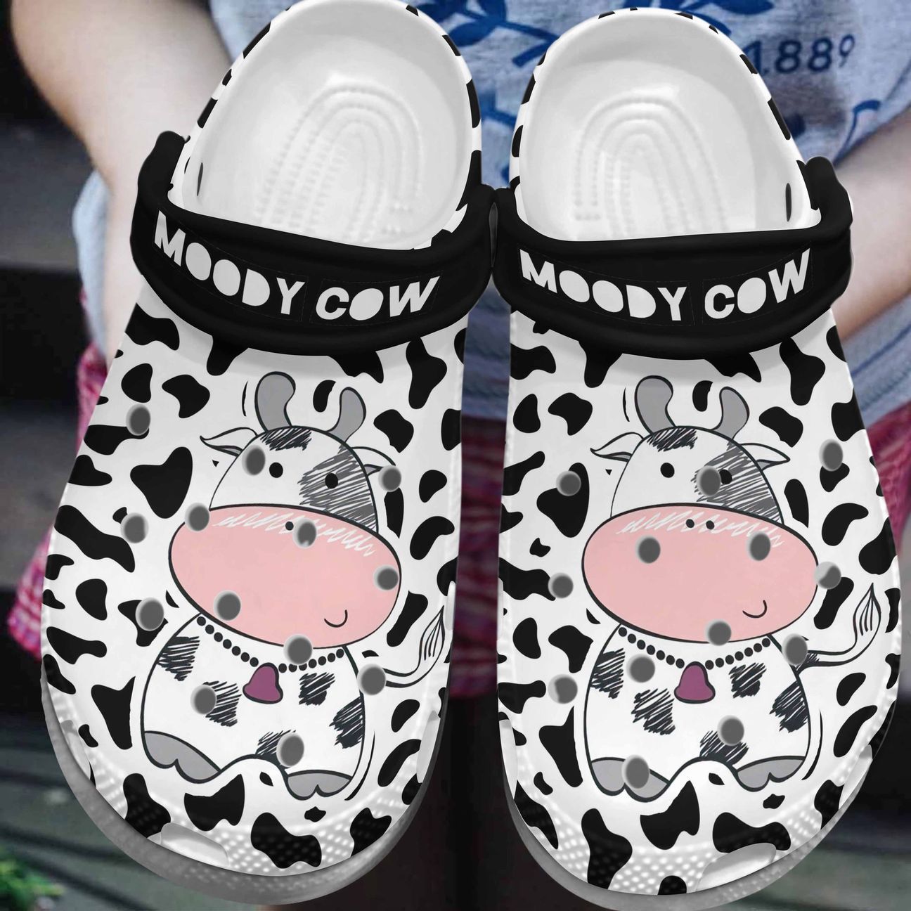 Cow Personalized Clog, Custom Name, Text, Color, Number Fashion Style For Women, Men, Kid, Print 3D Moody Cow