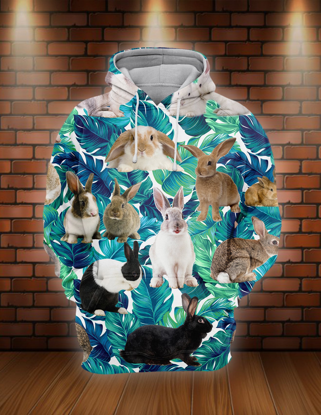 Rabbit Lover Tropical 3D Hoodie S – 5Xl