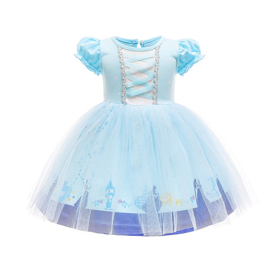 Toddler Ariel Mermaid Dress Little Girls Elsa Christmas Vestidos Children Summer Cosplay Dress Up Birthday Fancy Clothing 1-6T alx