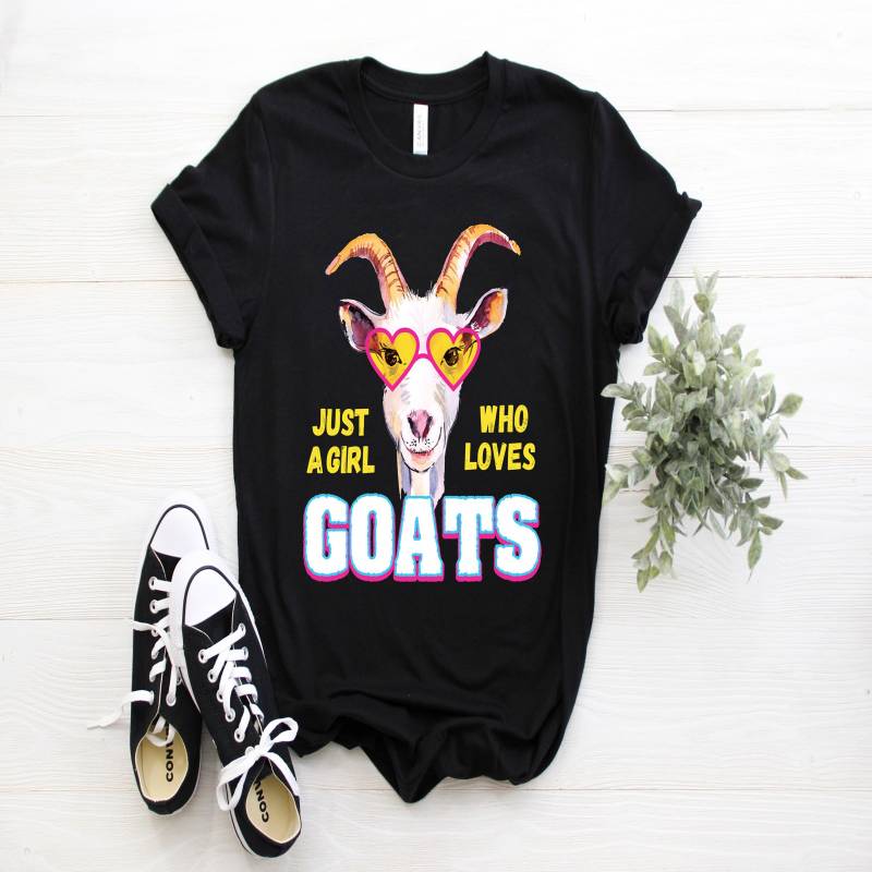 Crushtee Just a Girl Who Loves Goats Cute T shirt, Sea Goat Gifts, Birthday Present, Save The Goats Shirts, Cute Goat TShirt, Sea Goat Lover Tee, Long Sleeve Hoodie