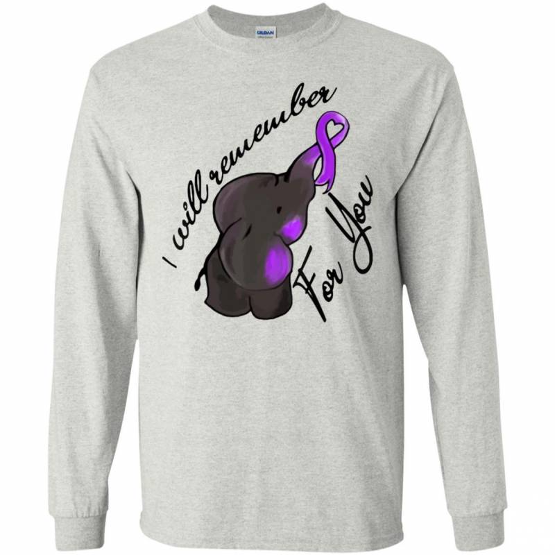 I Will Remember For You End Alzheimers Elephant Long Sleeve Shirt