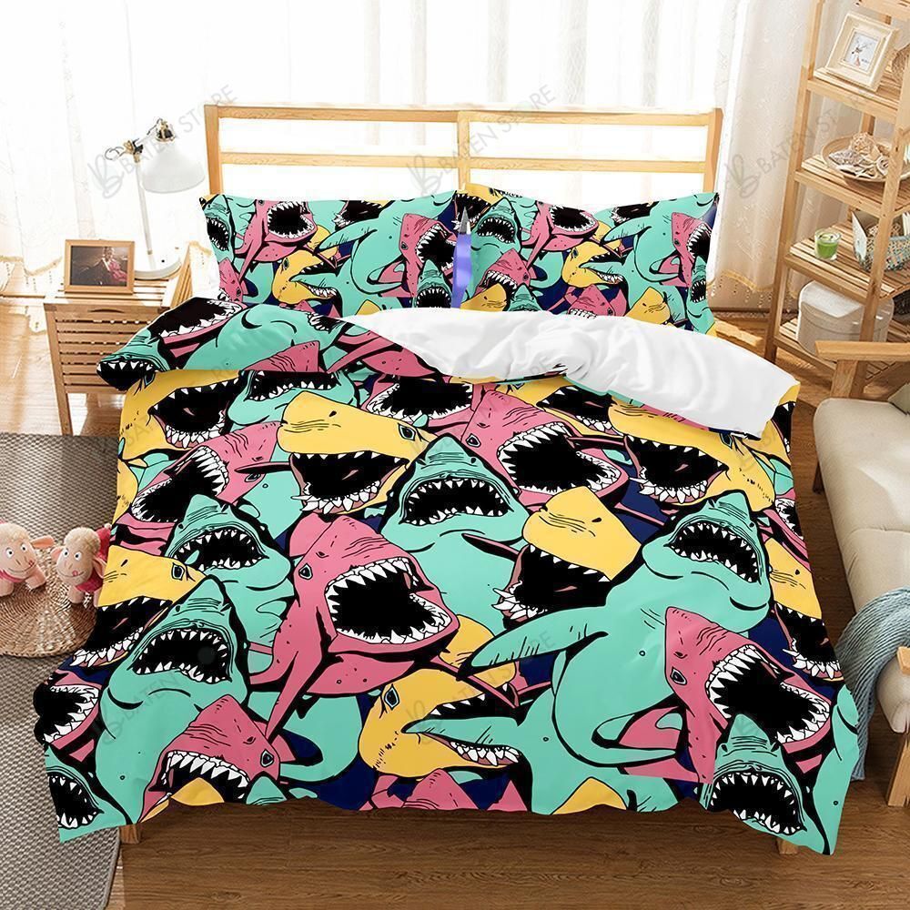 Wholesale 3D Natural Scenery Shark Printed Bedding Set Bedroom Decor