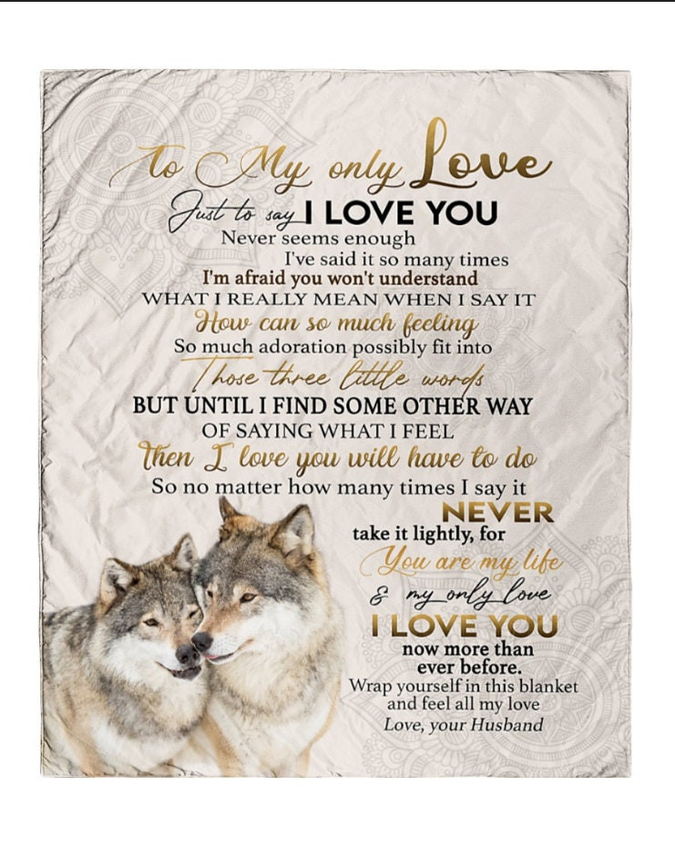 Special Blanket For Wife Wolf Blanket Gift For Wife Husband Christmas Blanket Husband Christmas Gift Anniversary Blanket Custom Gift