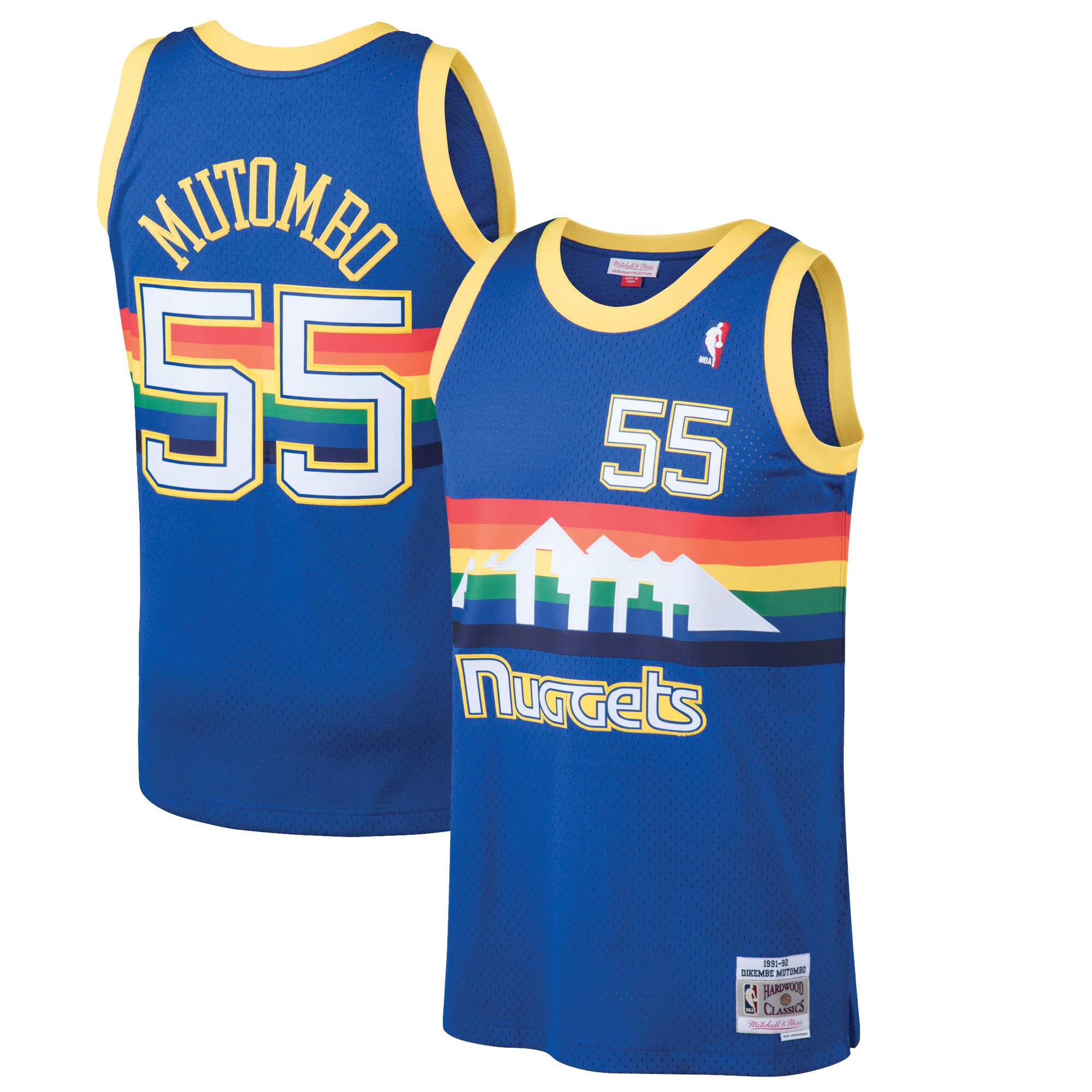 Dikembe Mutombo Denver Nuggets Mitchell & Ness Hardwood Classics Swingman Jersey – Blue