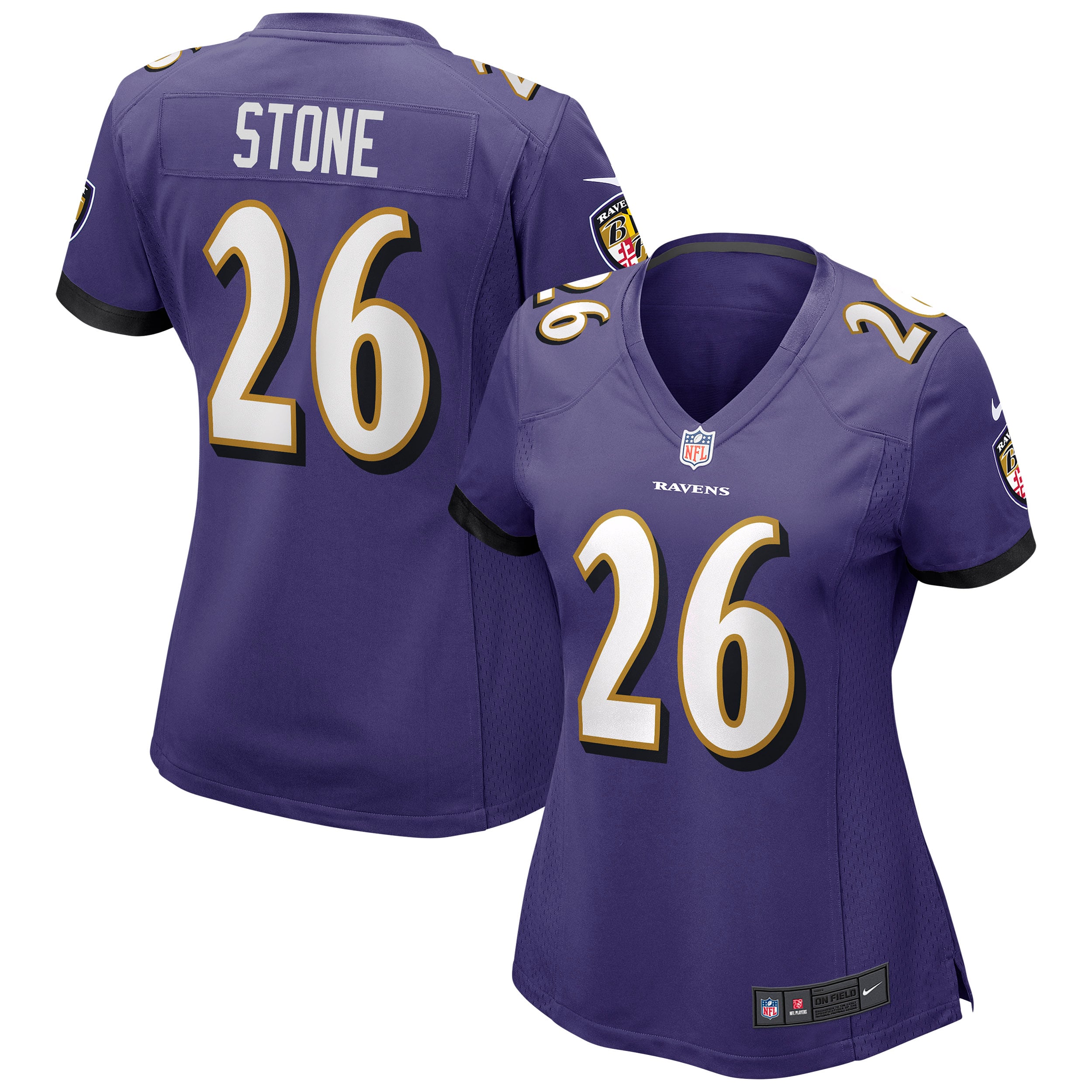 Women’s Baltimore Ravens Geno Stone Purple Game Jersey