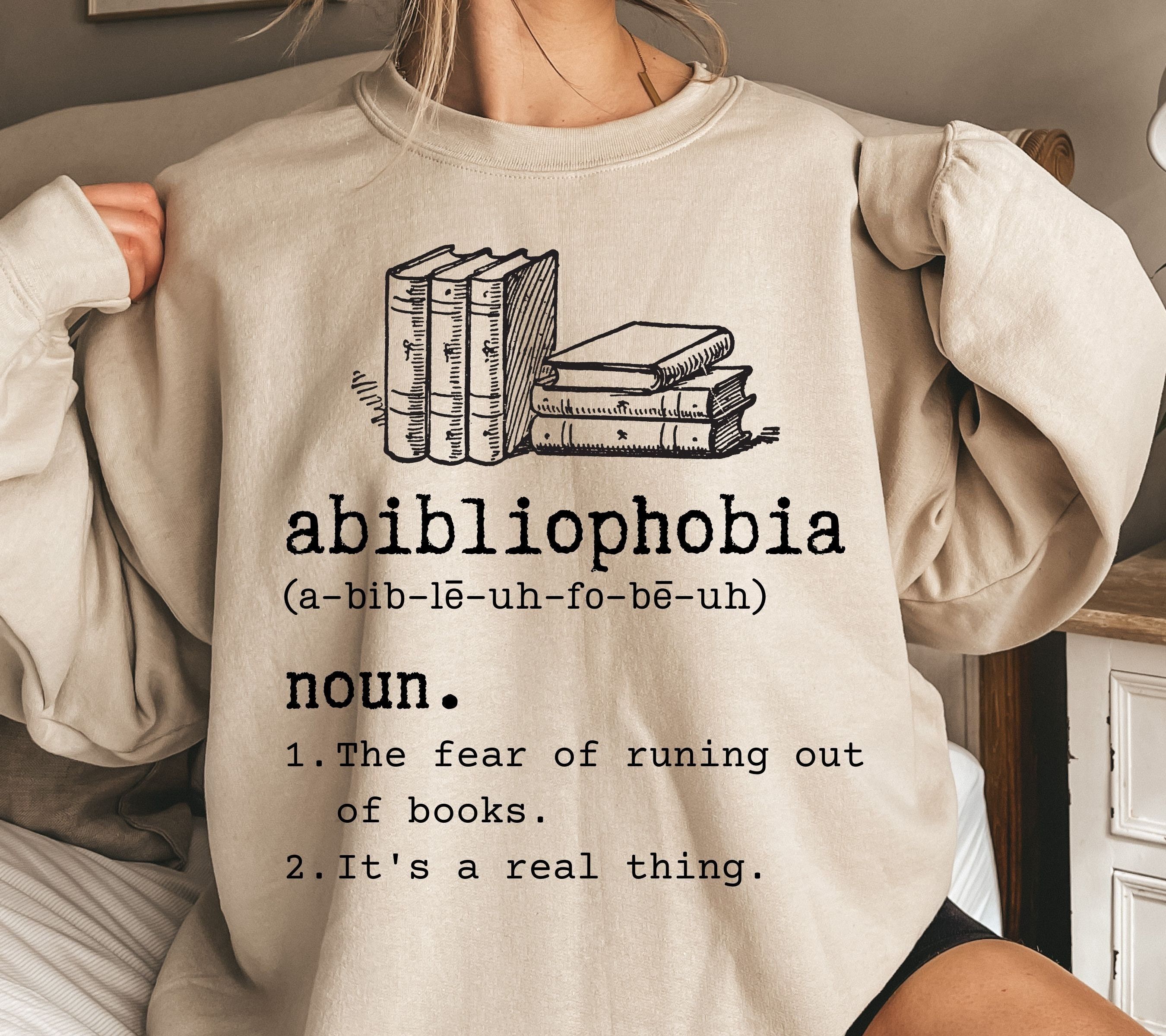 Abibliophobia Sweatshirt, Book lover gift, Bookworm Sweatshirt, English teacher gift, Librarian Sweatshirt, Reader Sweatshirt, Bookish Shirt