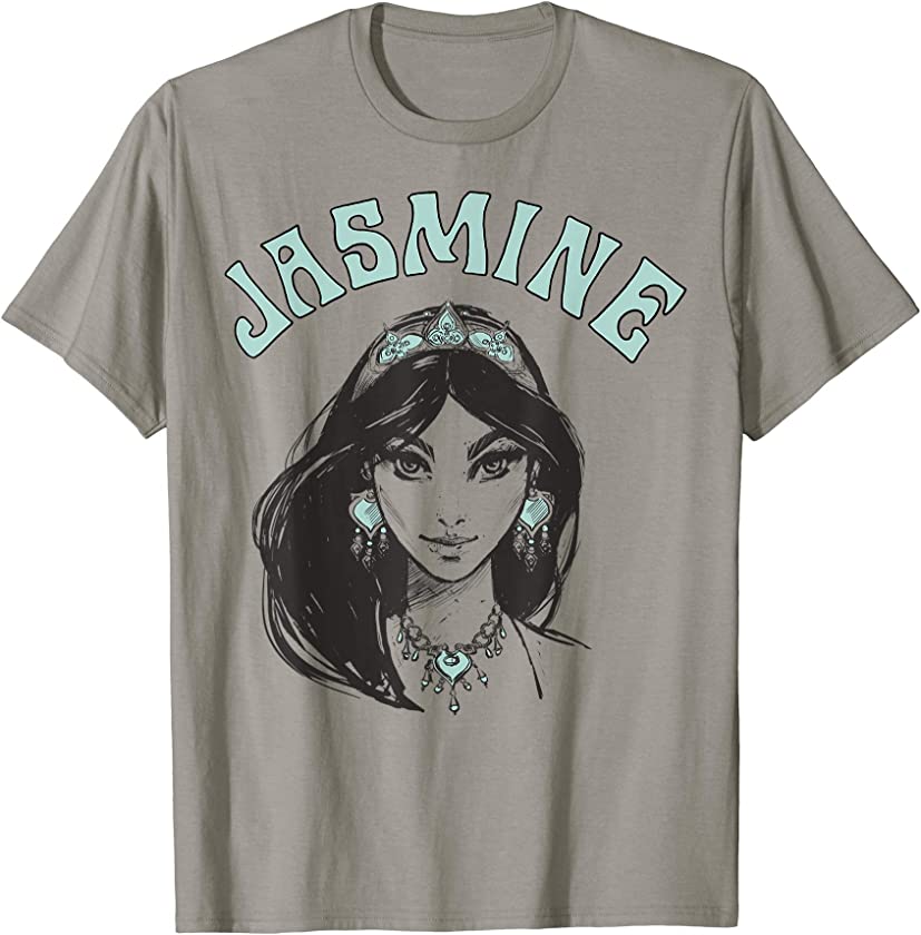 Aladdin Live Action Jasmine Face Portrait Sketch T-Shirt