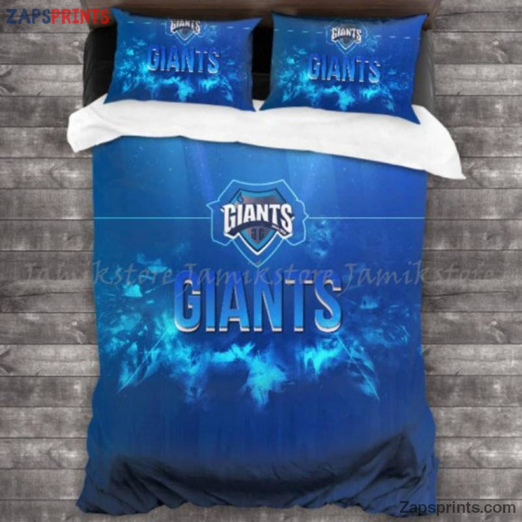 New York Giants Blue 3D Bedding Set Gift For Fan Football Lovers